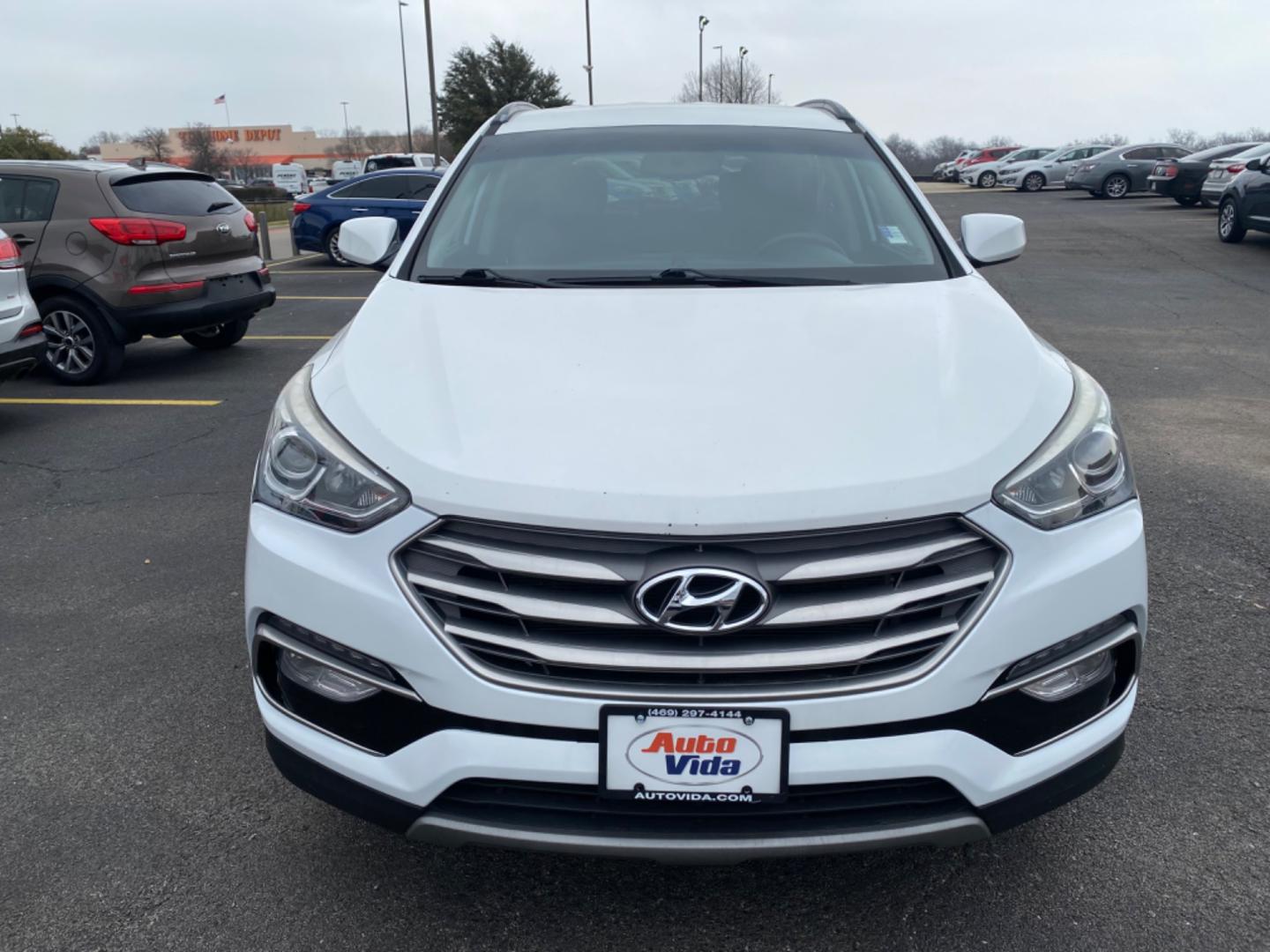 2017 WHITE Hyundai Santa Fe Sport 2.4 FWD (5XYZU3LB8HG) with an 2.4L L4 DOHC 16V engine, 6A transmission, located at 420 I-35E, Lancaster, TX, 75146, (469) 297-4144, 32.593929, -96.823685 - Photo#1